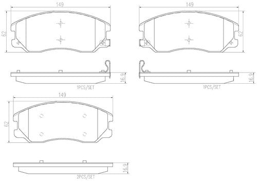 Brembo Front Ceramic Brake Pads Fits 2007-2009 Chevy Equinox Brake Pads P01003N
