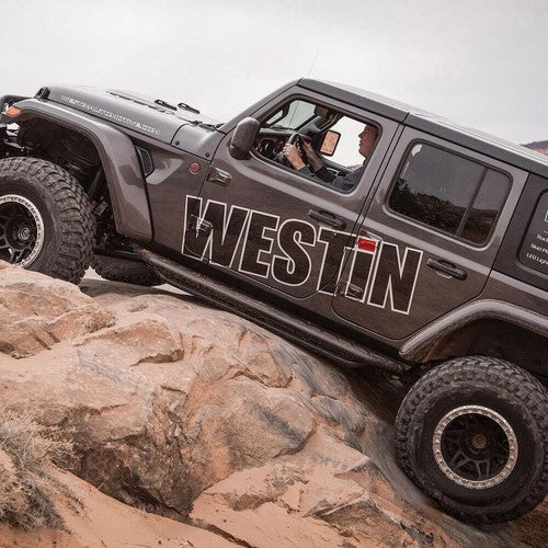 Westin 42-6025 Black Steel Flat Rocker Panel Guard