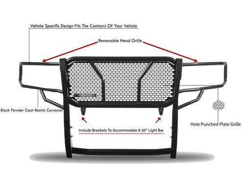Black Horse Offroad RU-TOTA16-B Rugged Series GRILL GUARD