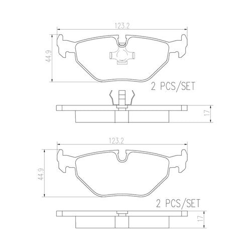 Brembo Rear Brake Pad For BMW 318i 1994-1998 Ceramic Brake Pad Set P06013N