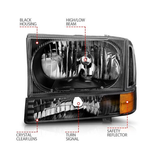 ANZO USA 111080 Crystal Clear HEADLIGHT ASSEMBLY