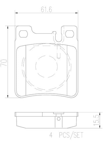 Brembo P50017N Rear Ceramic Brake Pads Fits 2003-2006 Mercedes-Benz CLK500 4 Pc