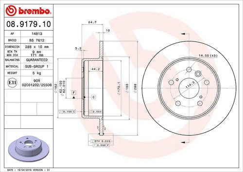 Brembo 08917910C02  BRAKE ROTORS