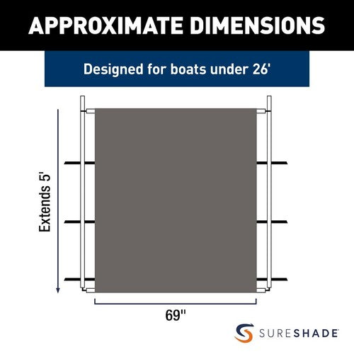 Taylor Made 2021026260 SureShade PTX Power Shade BOAT T-TOP SHADE EXTENSION