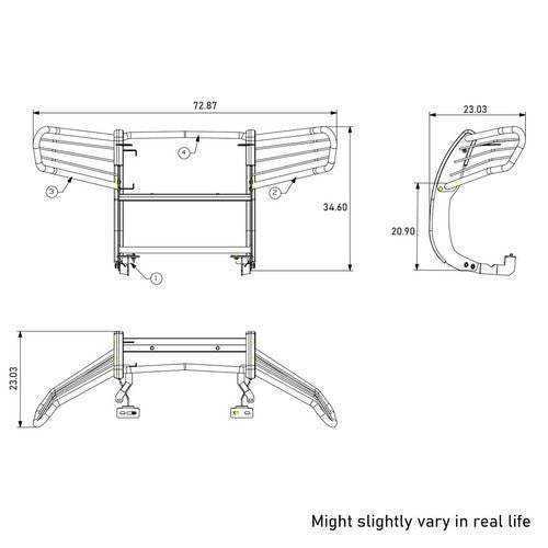 Black Horse Offroad 17H151402MA-PLFR  GRILL GUARD