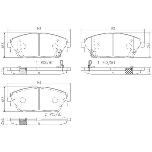 Brembo Front Ceramic Brake Pads Fits 2014-2018 Mazda 3 Brakes 4 Piece P49050N