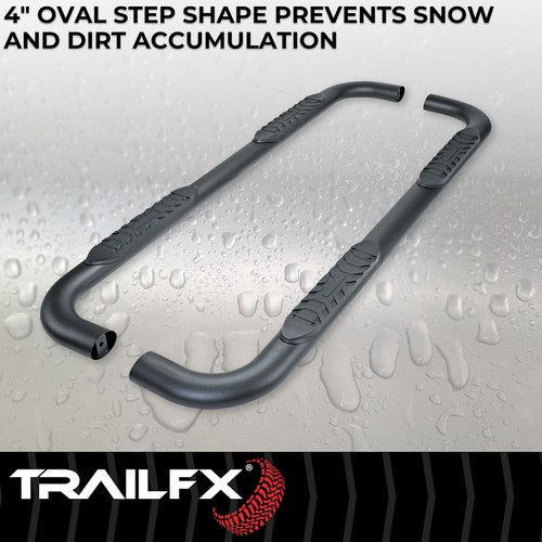 TrailFX A1011B TFX 4" Oval Tube Side Steps NERF BAR OVAL 4"