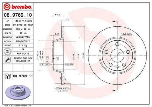 Brembo 08976911C02  BRAKE ROTORS