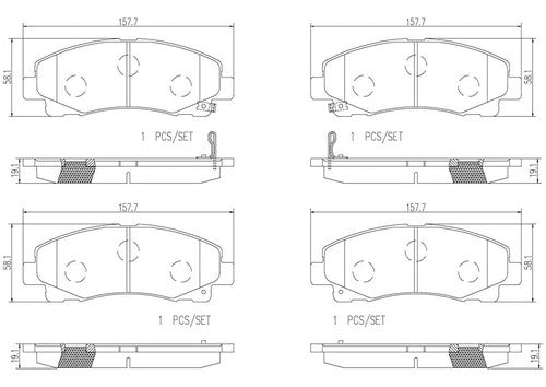 Brembo Front Ceramic Brake Pads Fits 2006-2011 Honda Ridgeline 4 Piece P28073N