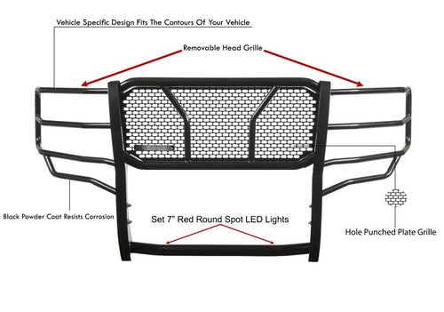 Black Horse Offroad RU-FOF116-B-PLR Rugged Series GRILL GUARD