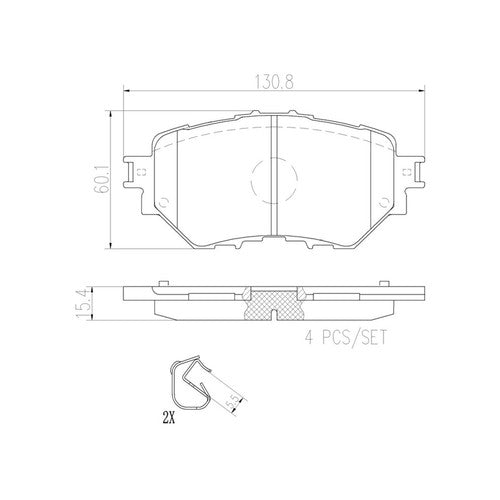 Brembo Front Ceramic Brake Pads Fits 2014-2018 Mazda 3 Brakes 4 Piece P49052N
