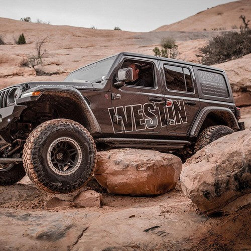 Westin 42-6025 Black Steel Flat Rocker Panel Guard