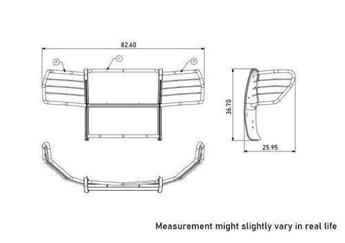 Black Horse Offroad 17GT29MA  GRILL GUARD