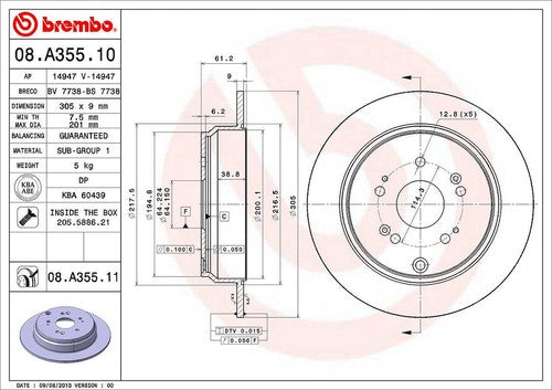 Brembo 08A35511C02  BRAKE ROTORS