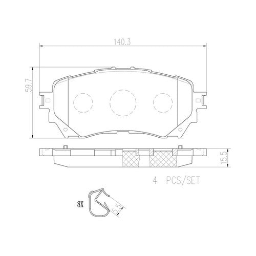 Brembo Front Ceramic Brake Pads Fits 2014-2021 Mazda 6 Brakes 4 Piece P49048N