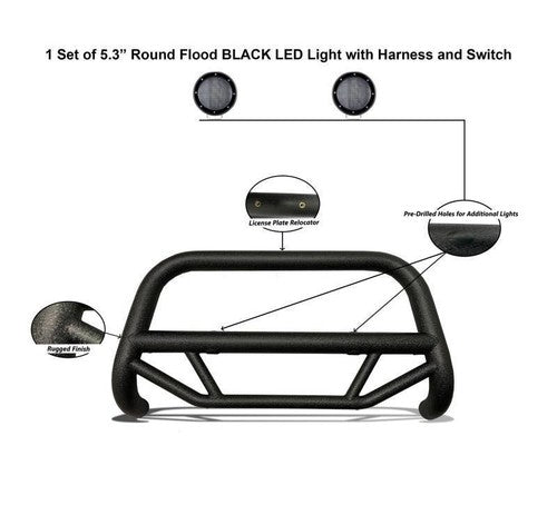Black Horse Offroad MBT-MR1103-PLFB Max T BULL BAR