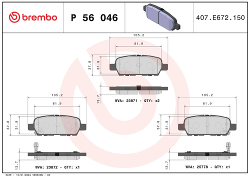 Brembo P56046 PRIME LINE BRAKE PADS