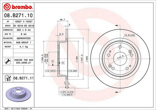 Brembo 08B27111C02  BRAKE ROTORS