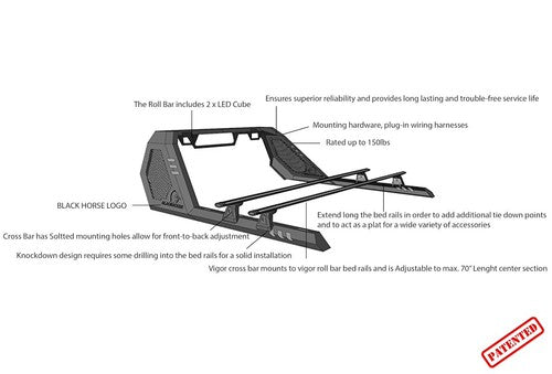 Black Horse Offroad VRCB6405B Vigor ROLLBAR