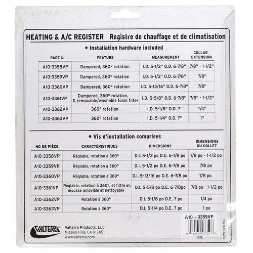 Valterra A10-3358VP  VENTILATION RV