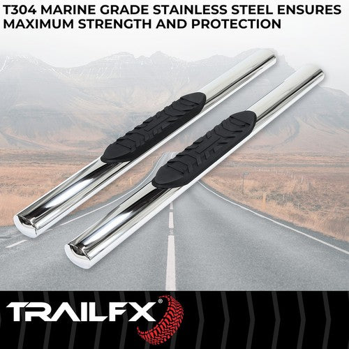 TrailFX A1529S TFX 4" Oval Tube Side Steps NERF BAR OVAL 4"