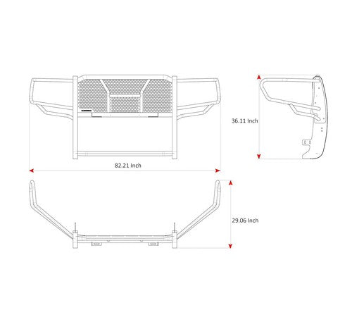 Black Horse Offroad RU-DORA19-B-PLR Rugged Series GRILL GUARD
