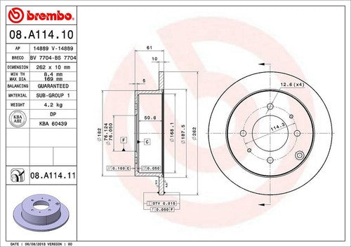 Brembo 08A11411C02  BRAKE ROTORS