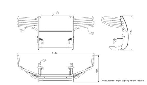 Black Horse Offroad 17A098900MSS-PLFB  GRILL GUARD