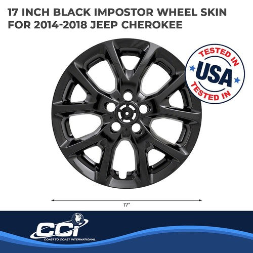 Coast To Coast IWCIMP382BLK Wheel Skin 17 Inch 10 Vent Gloss Black Set Of 4