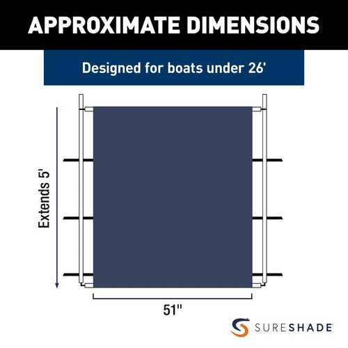 Taylor Made 2021026253 SureShade PTX Power Shade BOAT T-TOP SHADE EXTENSION