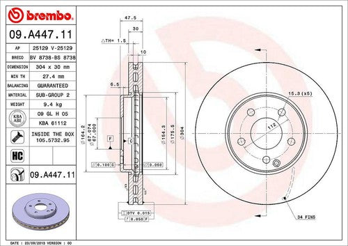 Brembo 09A44711C02  BRAKE ROTORS