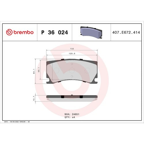Brembo Rear Low Metallic Brake Pads Fits 2008-2009 Jaguar XKR Alcon Brake P36024