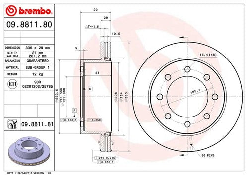 Brembo 09881181C02  BRAKE ROTORS