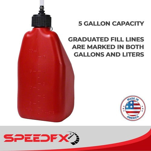 SpeedFX 8830 Liquid Storage Container Red 5gal Capacity With Filler Hose and Ca