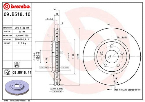 Brembo 09B51811C02  BRAKE ROTORS