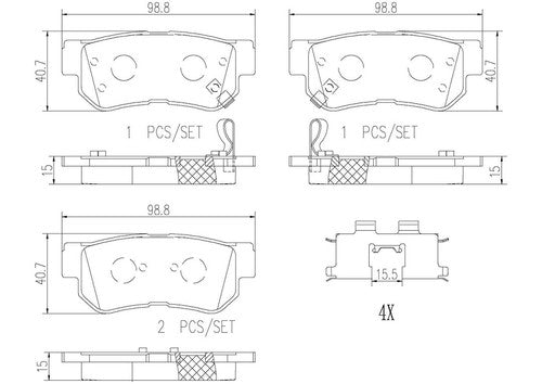 Brembo P30014N NAO BRAKE PADS