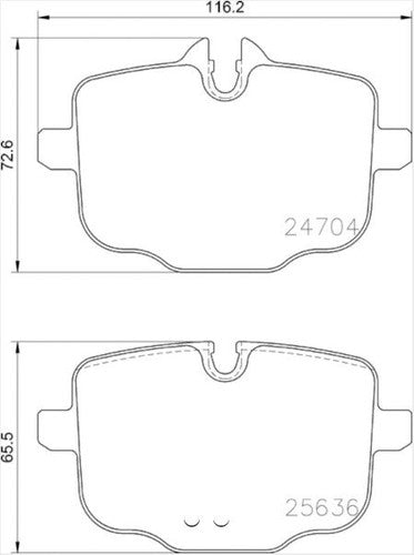 Hella Rear Low Metallic Brake Pads Fits 2019-2025 BMW X5 Brakes 2 Pc 355024921