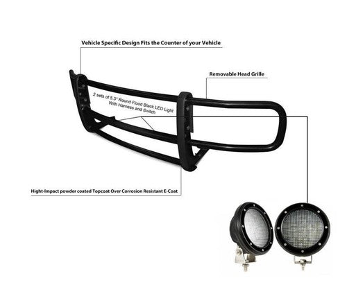Black Horse Offroad 17D501MA-PLFB SPARTAN GRILL GUARD