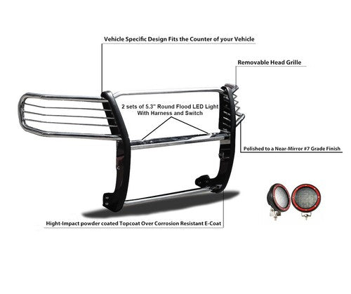 Black Horse Offroad 17H151402MSS-PLFR  GRILL GUARD