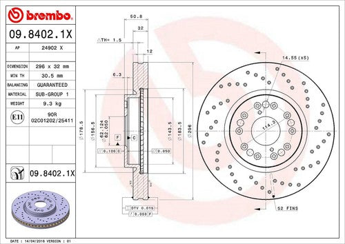 Brembo 0984021XC02 Xtra BRAKE ROTORS