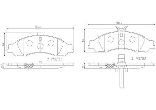 Brembo Front Ceramic Brake Pads Fits  2004 Pontiac GTO 4 Piece Brakes P64002N