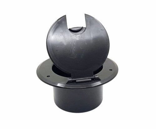 JR Products 541-3-A Electrical Cord Hatch Round 5-1/8 Inch x 2-3/8 Inch Black