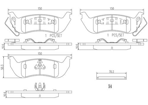 Brembo Rear Ceramic Brake Pads Fits 2003-2011 Ford Crown Victoria 4 Pc P24137N