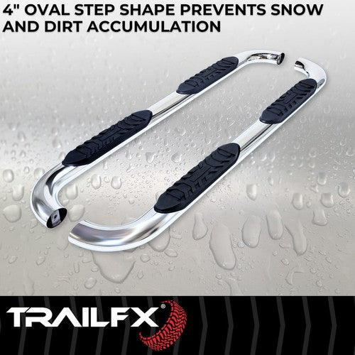 TrailFX A1002S TFX 4" Oval Tube Side Steps NERF BAR OVAL 4"