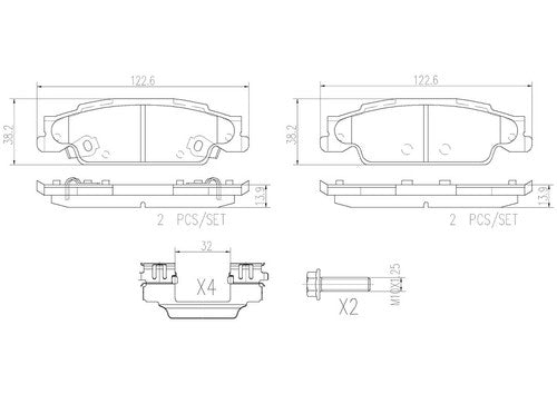 Brembo Rear Ceramic Brake Pads Fits 2005-2008 Pontiac Grand Prix Brakes P09007N