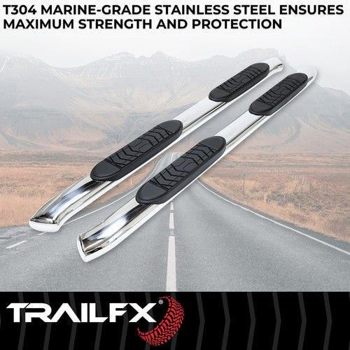 TrailFX A7078S TFX 5" Oval Bent Side Bars NERF BAR OVAL 5"
