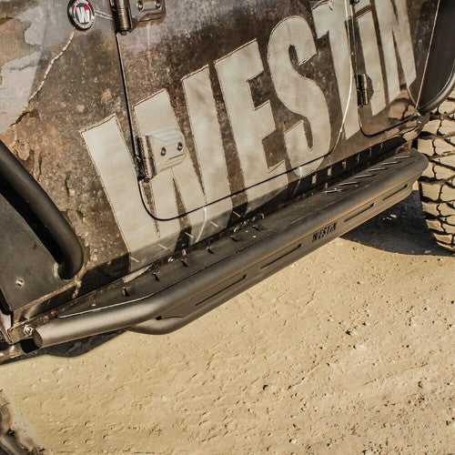 Westin 42-6025 Black Steel Flat Rocker Panel Guard