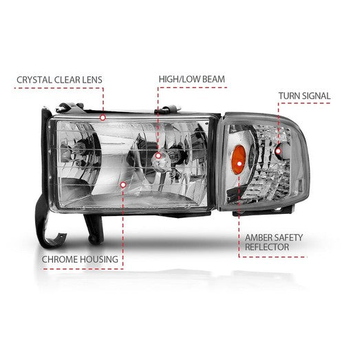 ANZO USA 111068 Crystal Clear HEADLIGHT ASSEMBLY