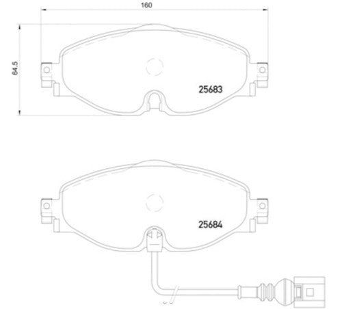 Hella Front Low Metallic Brake Pads Fits  2015-2020 Audi A3 Brakes 2Pc 355020191