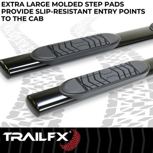 TrailFX A7013B TFX 5" Oval Straight Side Bars NERF BAR OVAL 5"